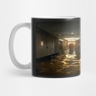 Dark Hotel Hallway Flooded With Water /  Art Styles Different Mug